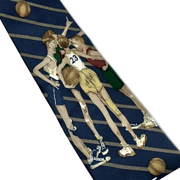 Other - SILK Neck Tie 1996 𝅺Basketball Inspired By Norman Rockwell